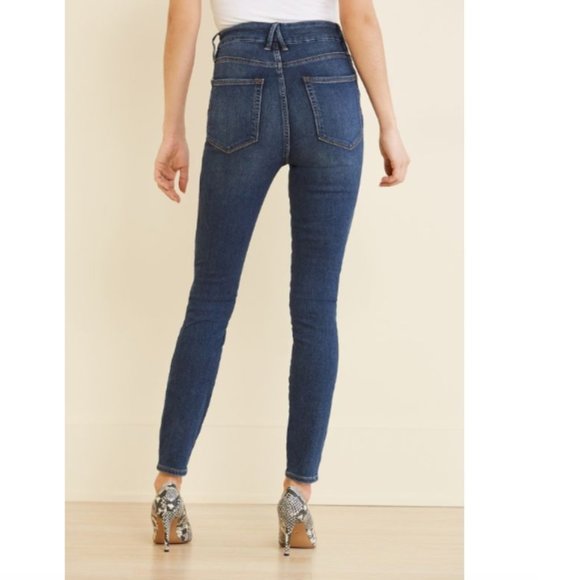 Good American Good Curve Dark Wash High Waist Skinny Jeans 0/25 GCS113T - Picture 4 of 4